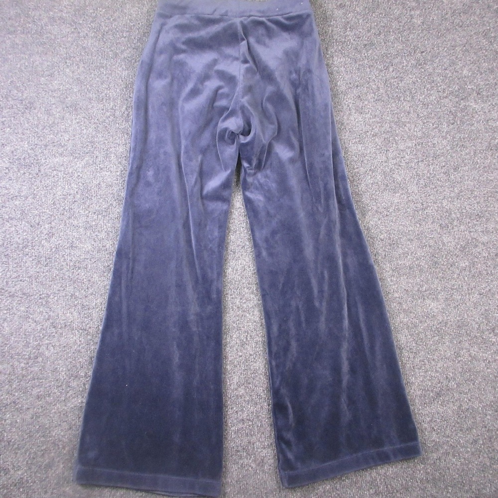 Uniqlo Sweatpants Womens XS Blue Velour Wide Leg Elastic Waist Lounge‎ Stretch - Picture 2 of 8